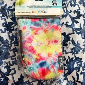 30 Oz Tumbler Holder With Handle BNWT Tie Dye Print! Super Cute! Great Gift!